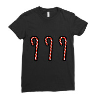 Candy Cane Trio Is Christmas Food Ladies Fitted T-shirt | Artistshot