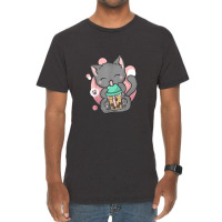 Cat Boba Tea Bubble Tea Anime Kawai Neko Vintage T-shirt | Artistshot