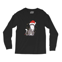 Cat Christmas Hat Christmas Lights Cute Cat Christmas Long Sleeve Shirts | Artistshot