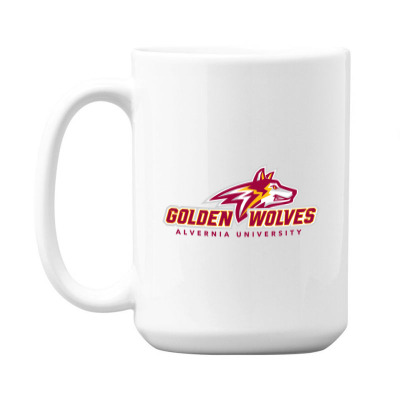Alvernia Merch,golden Wolves 3 15 Oz Coffee Mug Designed By Beom Seok Bobae