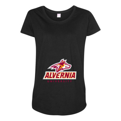 Alvernia Merch,golden Wolves Maternity Scoop Neck T-shirt Designed By Beom Seok Bobae