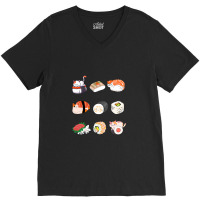 Cat Food Sushi Roller, Anime Movie Lover, Funny Thanksgiving V-neck Tee | Artistshot