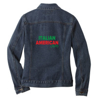 Italian American Mom Roots In Italy United States Of America Ladies Denim Jacket | Artistshot