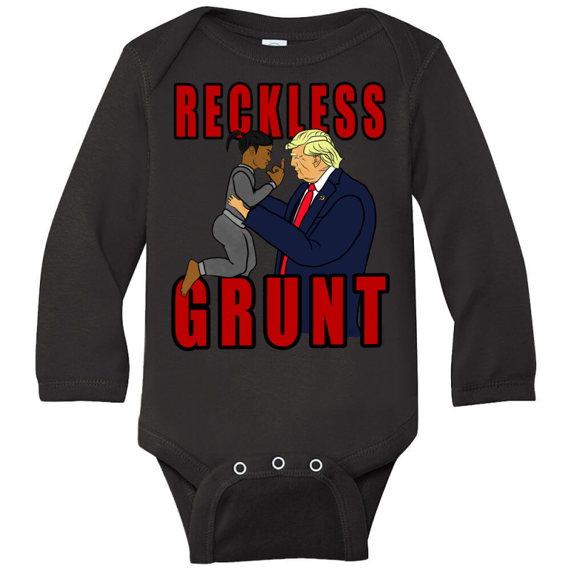 Donald Trump  Reckless Grunt Long Sleeve Baby Bodysuit by AMYBROKER | Artistshot