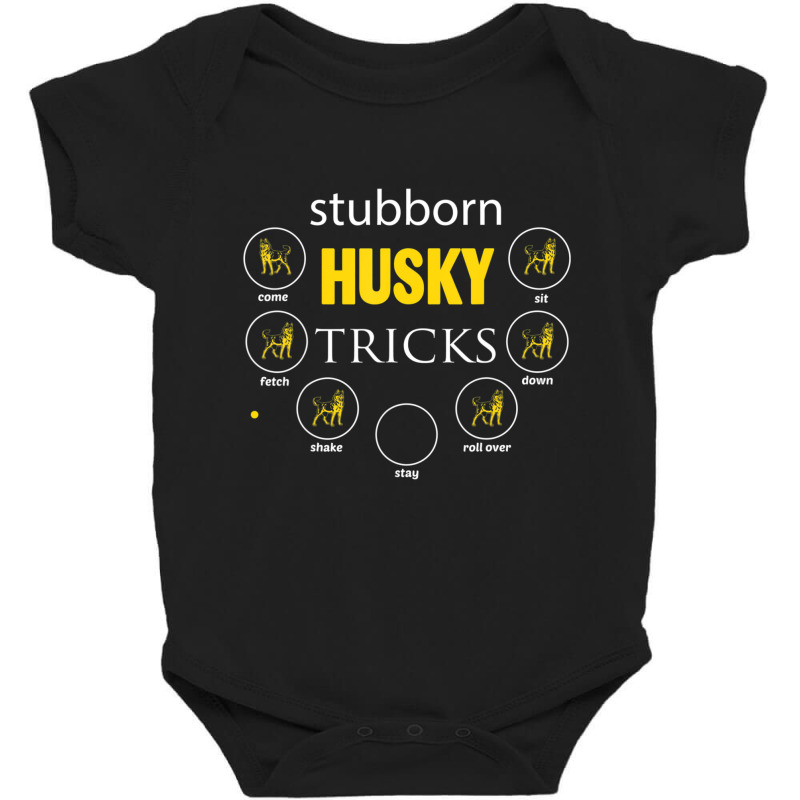 Siberian Husky Stubborn Husky Tricks Baby Bodysuit by cm-arts | Artistshot