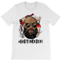 Bartender Life Bald Black Man T-shirt | Artistshot