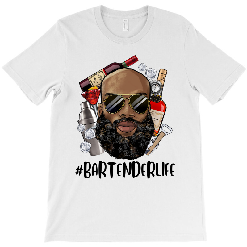 Bartender Life Bald Black Man T-shirt | Artistshot