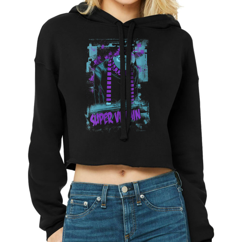 Gru Super Villain Blue Hue Portrait Cropped Hoodie by BuiDoc | Artistshot