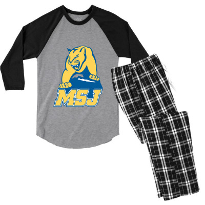 Mount St. Joseph Merch,lions Men's 3/4 Sleeve Pajama Set Designed By Beom Seok Bobae