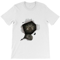 Cat Shirt, Gray Cat Tshirt, Cat Torn Cloth Shirt, Kitten T-shirt | Artistshot