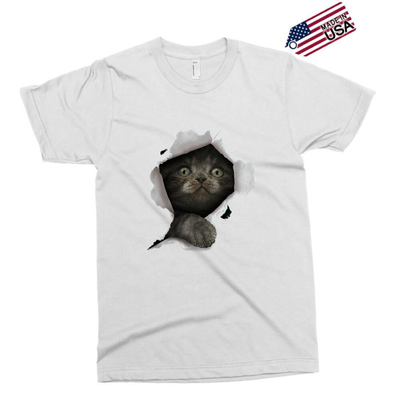 Cat Shirt, Gray Cat Tshirt, Cat Torn Cloth Shirt, Kitten Exclusive T-shirt | Artistshot