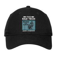 This Rad Tech Runs On Cats And Coffee Radiologist Adjustable Cap | Artistshot