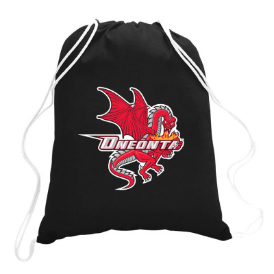 Suny Merch,oneonta Red Dragons Drawstring Bags Designed By Beom Seok Bobae