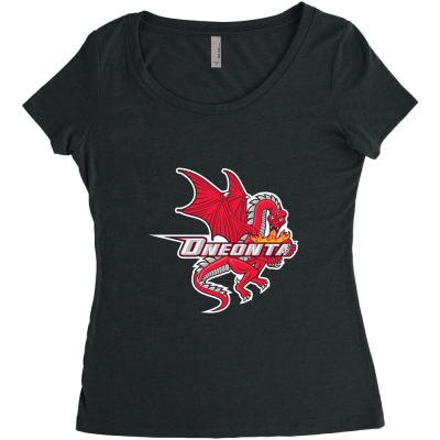 Suny Merch,oneonta Red Dragons Women's Triblend Scoop T-shirt Designed By Beom Seok Bobae