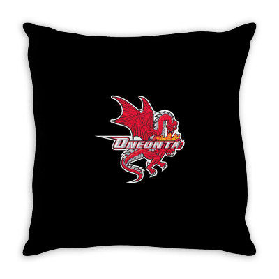 Suny Merch,oneonta Red Dragons Throw Pillow Designed By Beom Seok Bobae