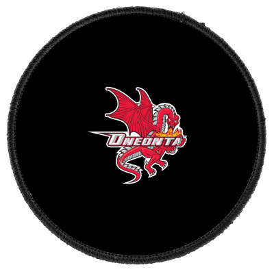 Suny Merch,oneonta Red Dragons Round Patch Designed By Beom Seok Bobae