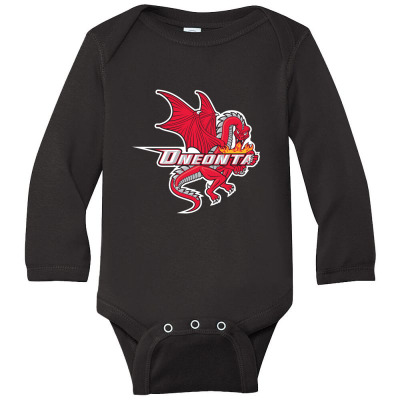 Suny Merch,oneonta Red Dragons Long Sleeve Baby Bodysuit Designed By Beom Seok Bobae