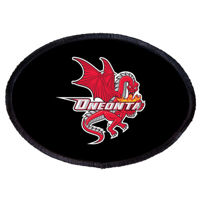 Suny Merch,oneonta Red Dragons Oval Patch Designed By Beom Seok Bobae