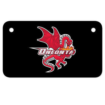 Suny Merch,oneonta Red Dragons Motorcycle License Plate Designed By Beom Seok Bobae