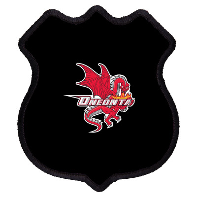 Suny Merch,oneonta Red Dragons Shield Patch Designed By Beom Seok Bobae