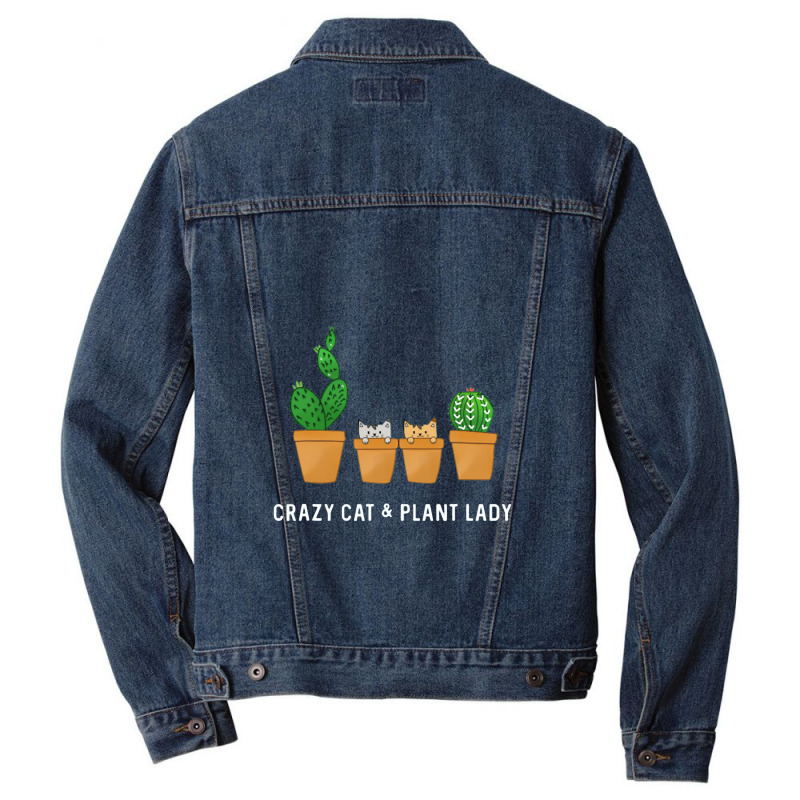 Catcus Cat Cactus Succulent Crazy Plant Mom Gift Men Denim Jacket | Artistshot