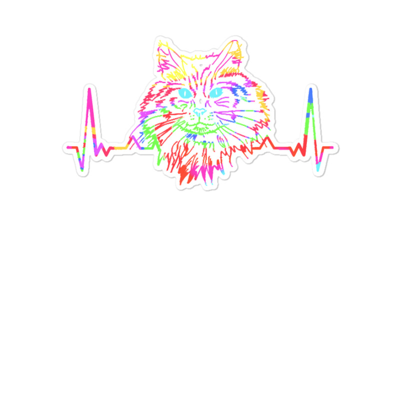 Norwegian Forest Cat T  Shirt Colorful Norwegian Forest Cat Heartbeat Sticker | Artistshot