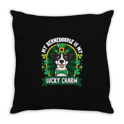 bernedoodle is my lucky charm st patricks Throw Pillow | Artistshot