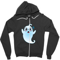 Beautifully Designed Product From The Humble Ghost With A Funny Cartoo Zipper Hoodie | Artistshot