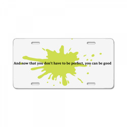 perfection quote License Plate | Artistshot