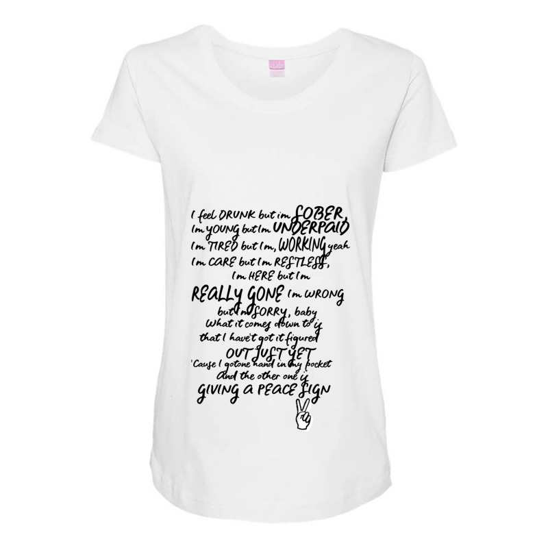 Hand In My Pocket Alanis Morissette - Peace Sign Maternity Scoop Neck T-shirt by SAUNDRAHARDAWAY | Artistshot