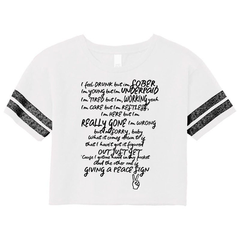 Hand In My Pocket Alanis Morissette - Peace Sign Scorecard Crop Tee by SAUNDRAHARDAWAY | Artistshot