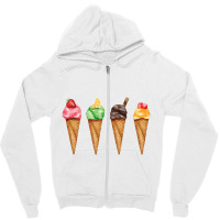 Assorted Ice Cream Cones  Assorted Ice Cream Cones Strawberr Zipper Hoodie | Artistshot