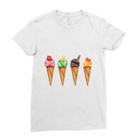 Assorted Ice Cream Cones  Assorted Ice Cream Cones Strawberr Ladies Fitted T-shirt | Artistshot