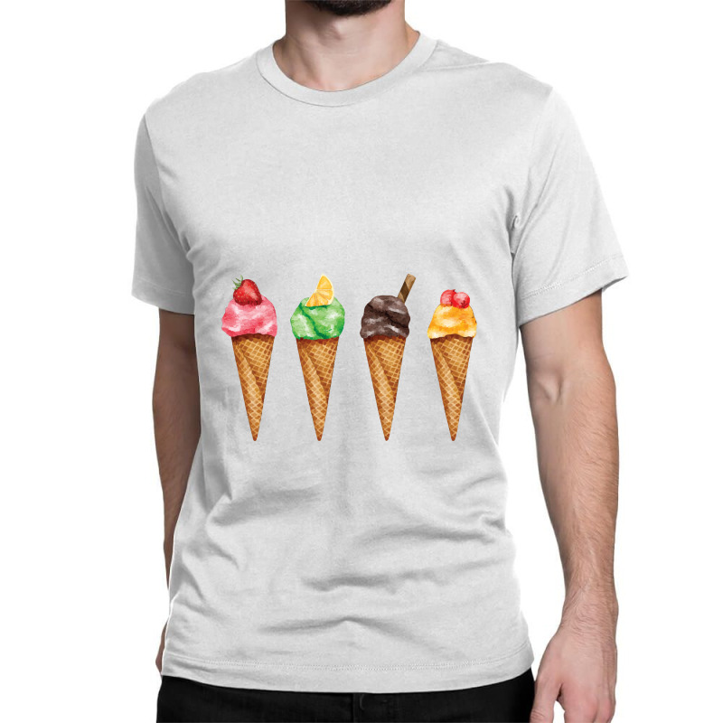 Assorted Ice Cream Cones  Assorted Ice Cream Cones Strawberr Classic T-shirt by siapsantuy | Artistshot