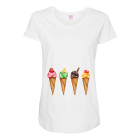 Assorted Ice Cream Cones  Assorted Ice Cream Cones Strawberr Maternity Scoop Neck T-shirt | Artistshot