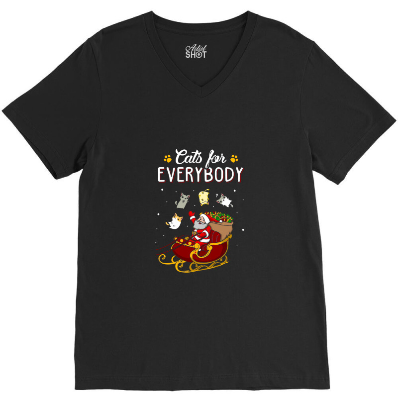 Cats For Everybody Cat Christmas Ugly Christmas V-neck Tee | Artistshot