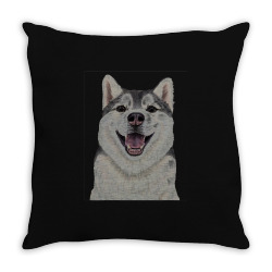 siberian husky t  shirt siberian husky   up close dog t  shirt Throw Pillow | Artistshot