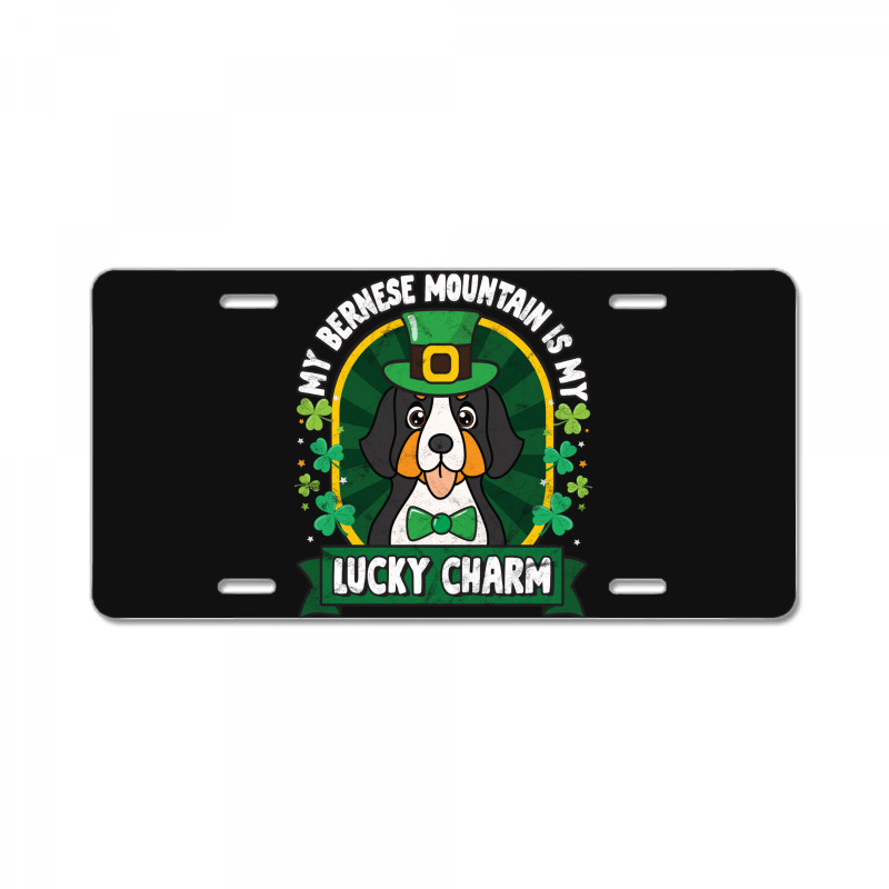Bernese Mountain Is My Lucky Charm St Patricks License Plate | Artistshot