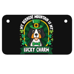 bernese mountain is my lucky charm st patricks Motorcycle License Plate | Artistshot