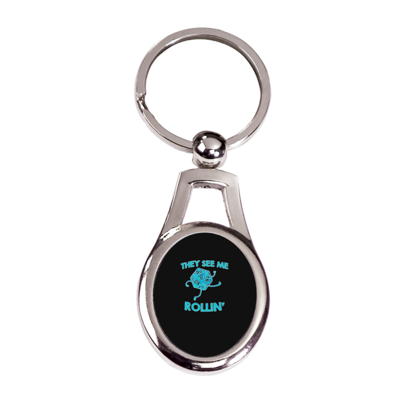 They See Me Rollin' Silver Oval Keychain | Artistshot