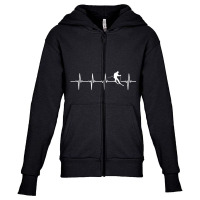 Skiing Ski Heartbeat For Skiers Youth Zipper Hoodie | Artistshot