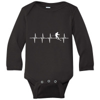 Skiing Ski Heartbeat For Skiers Long Sleeve Baby Bodysuit | Artistshot