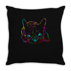 french bulldog t  shirt colorful french bulldog t  shirt Throw Pillow | Artistshot