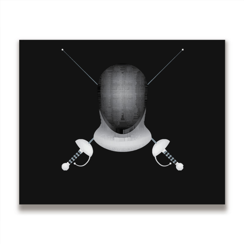 Fencing Fencing - Crossed Fencing Swords And Fencing Mask Metal Print Horizontal | Artistshot