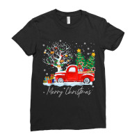 Vintage Wagon Red Truck Christmas Tree Pajama Gift T Shirt Ladies Fitted T-shirt | Artistshot