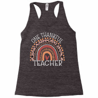 Leopard Rainbow One Thankful Teacher Thanksgiving Christmas Racerback Tank | Artistshot