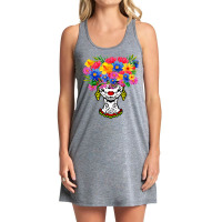 Catrina Sugar Skull Calavera Mexican With Flowers Halloween Tank Dress | Artistshot