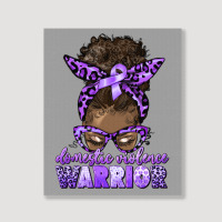 Domestic Violence Warrior Afro Messy Bun Portrait Canvas Print | Artistshot