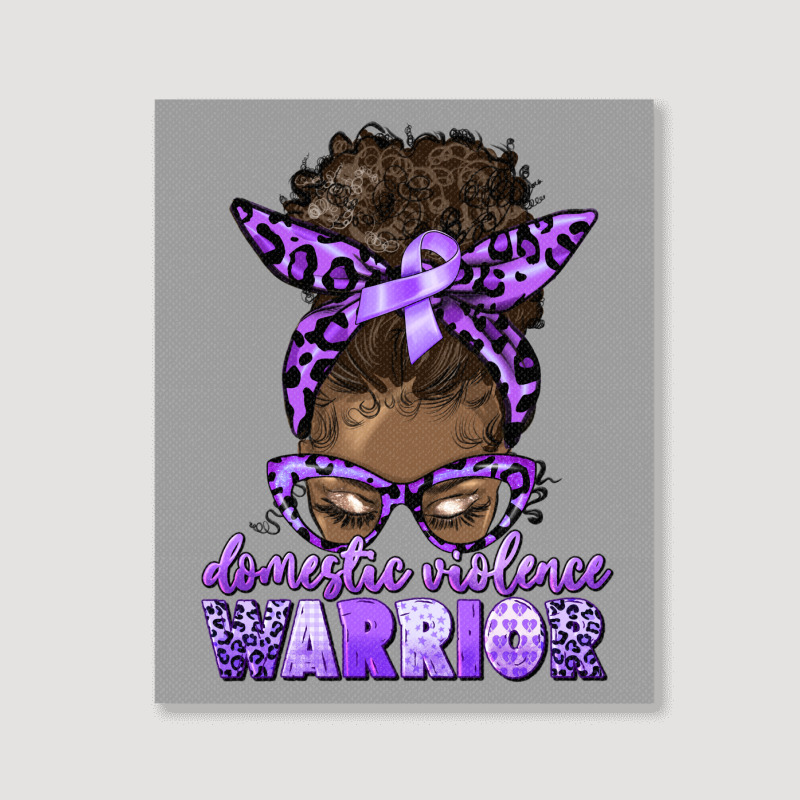 Domestic Violence Warrior Afro Messy Bun Portrait Canvas Print | Artistshot