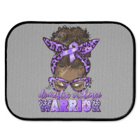 Domestic Violence Warrior Afro Messy Bun Rear Car Mat | Artistshot